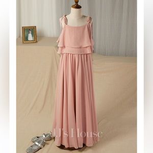 Floor length flower girl dress- dusty rose